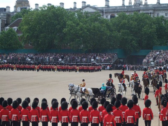 Queen Elizabeth II at the Trooping the Colour on her Official Birthday