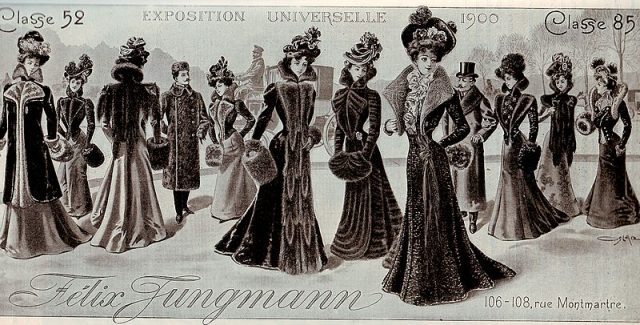 Furs by fashion house Felix Jungmann for the Exposition Universelle world’s fair held in Paris, 1900.