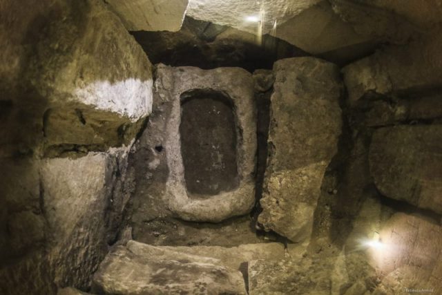 In his search for the troublesome sewage pipe, Luciano Faggiano found a Messapian tomb, a Roman granary, a Franciscan chapel and even etchings from the Knights Templar. Photo by Museo Faggiano
