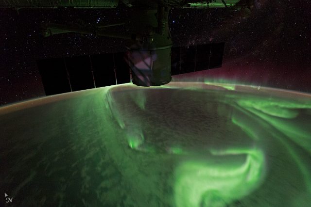 Aurora australis from the ISS, 2017.