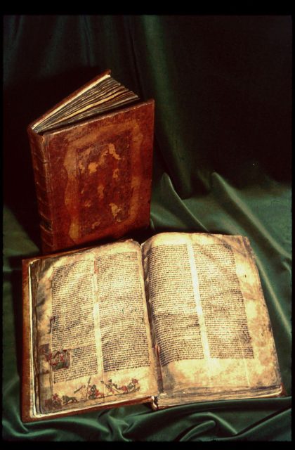 Codex Regius and Flateyjarbók (open).