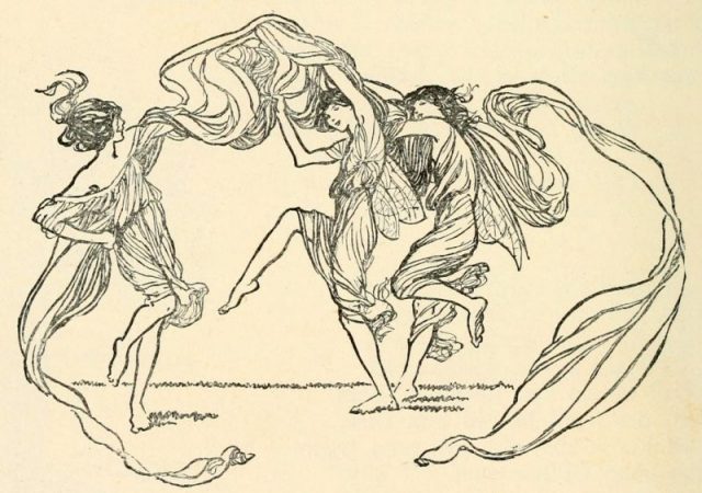 One of Claude Arthur Shepperson’s illustrations of dancing girls, from Princess Mary’s Gift Book.