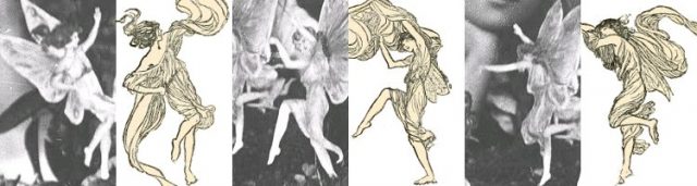 Comparison of Cottingley Fairies and illustrations from Princess Mary’s Gift Book.