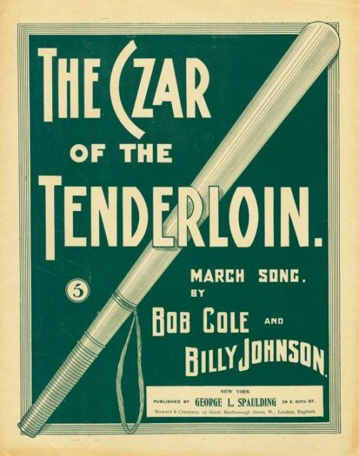 The cover of the sheet music for a popular 1897 song shows a police billy club and uses “Clubber” Williams’ nickname: “The Czar of the Tenderloin.”