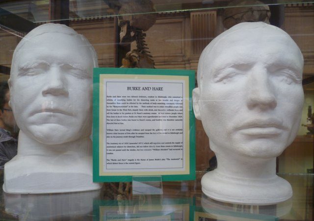 Death mask of Burke (left) and life mask of Hare (right). Photo by kim traynor CC BY-SA 3.0