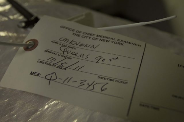 Office of the Chief Medical Examiner’s tag attached to the remains found in Queens, NY. Credit: Courtesy of Impossible Factual.