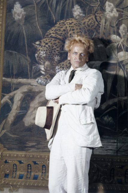 Lead actor Klaus Kinski on the movie set of Fitzcarraldo, directed by Werner Herzog, on location in Peru. Photo by jean-Louis Atlan/Sygma via Getty Images