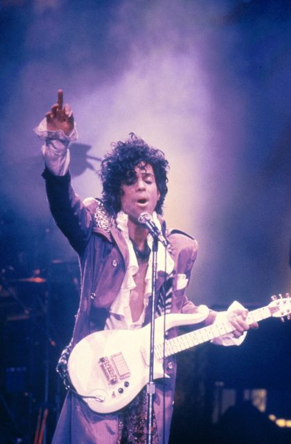Prince performing Purple Rain. Photo by Getty Images