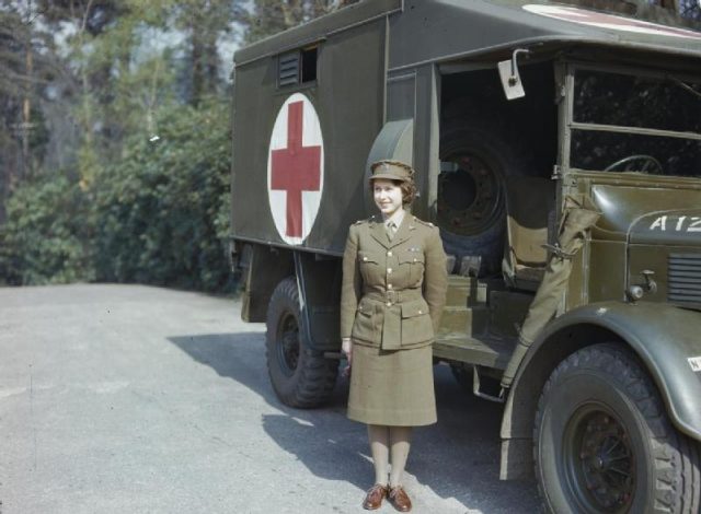 Princess Elizabeth in Auxiliary Territorial Service uniform, April 1945.