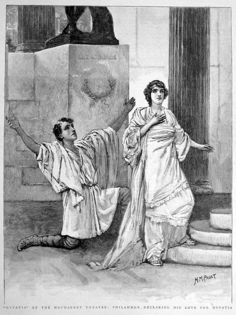 The play Hypatia, performed at the Haymarket Theatre, London in January 1893, was based on the novel by Charles Kingsley.