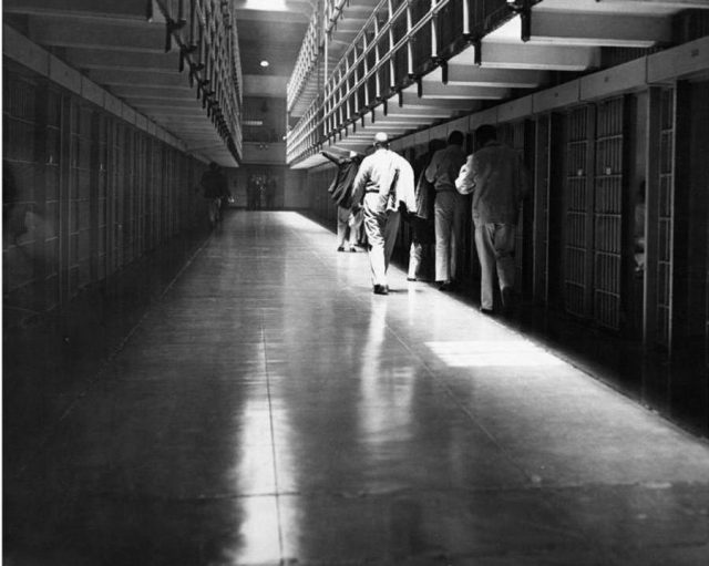 Inmates at Alcatraz.
