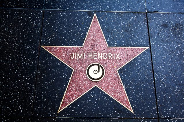 Hollywood, California – February 5, 2013: Jimi Hendrix’s star on the Hollywood Walk Of Fame.