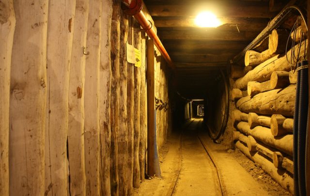 Inside the mine.