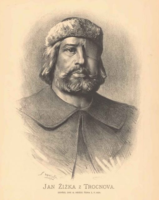 Jan Žižka z Trocnova, fictional portrait by Jan Vilímek