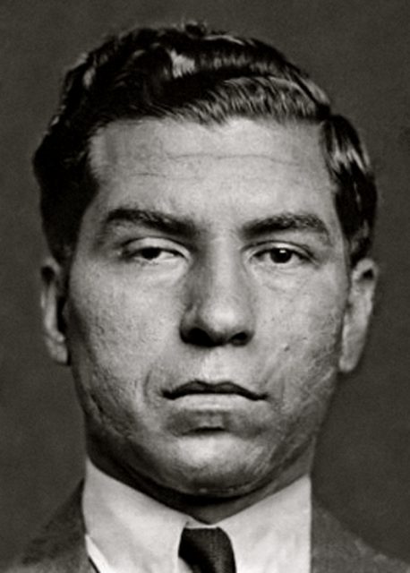 Mugshot of mobster Lucky Luciano in 1936