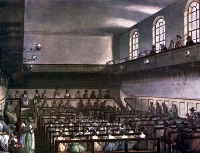 Conservative Friends worshiping in London in 1809.