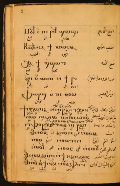 Page from Iryan Moftah Coptic language grammar primer.