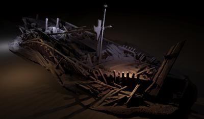 Ottoman period wreck discovered by expedition team. Photo Courtesy: Rodrigo Pacheco Ruiz EEF / Black Sea MAP