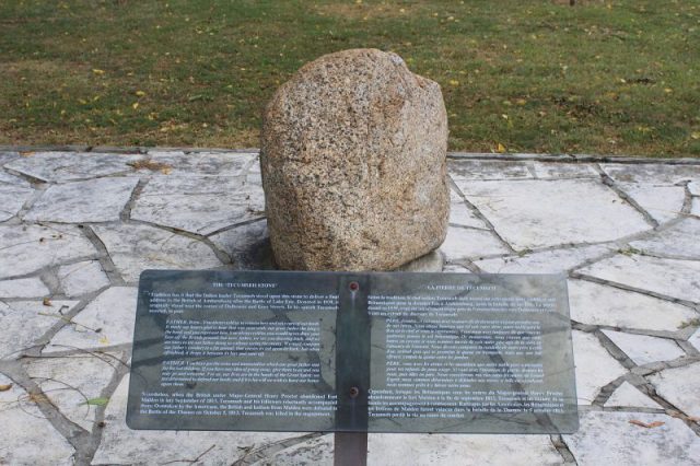 Tecumseh Stone, Fort Malden National Historic Site. Photo by Dwight Burdette – CC BY 3.0