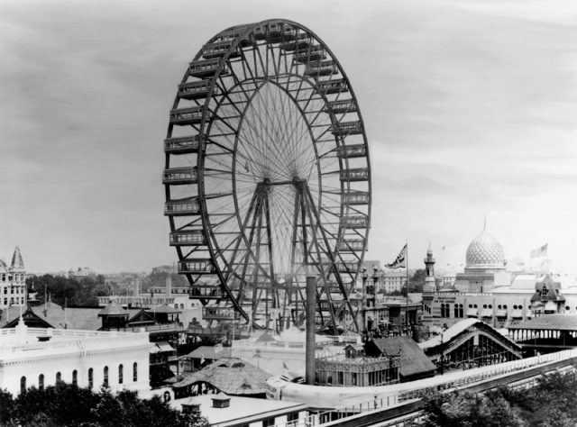The original Ferris Wheel at the 1893 World Columbian Exposition in Chicago.