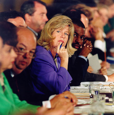 Tipper Gore, cofounder of the Parents Music Resource Center.