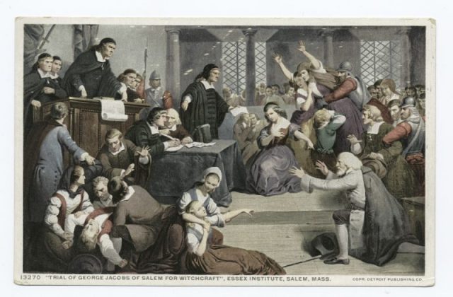The trial of George Jacobs, Salem witch trial.