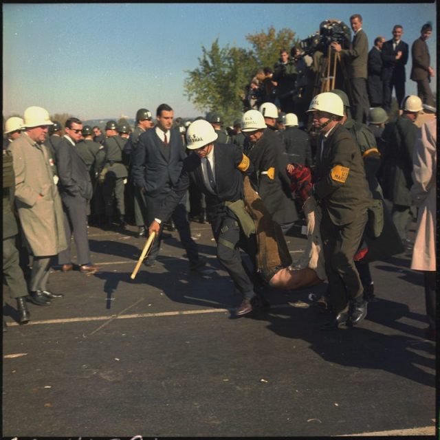 U.S. Marshals dragging away a Vietnam War protester in Washington, D.C., 1967.