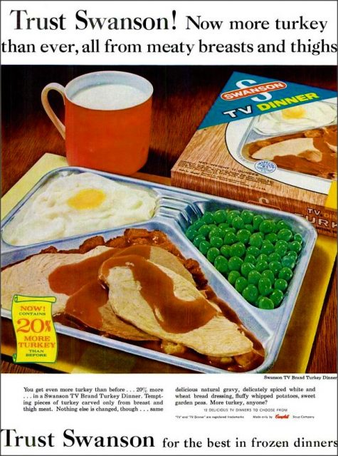 Ad for Swanson TV Dinner. Photo by 1950sUnlimited CC BY 2.0