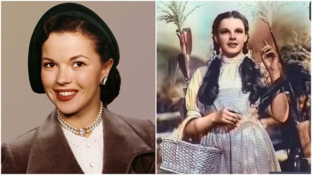 (L) Shirley Temple. (R) Judy Garland as Dorothy Gale in the 1939 film The Wizard of Oz.