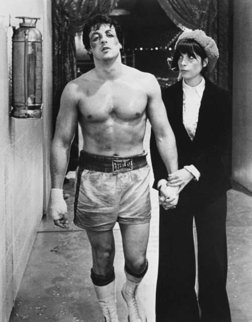 Sylvester Stallone as Rocky Balboa and Talia Shire as Adrian in Rocky. Photo by �� John Springer Collection/CORBIS/Corbis via Getty Images