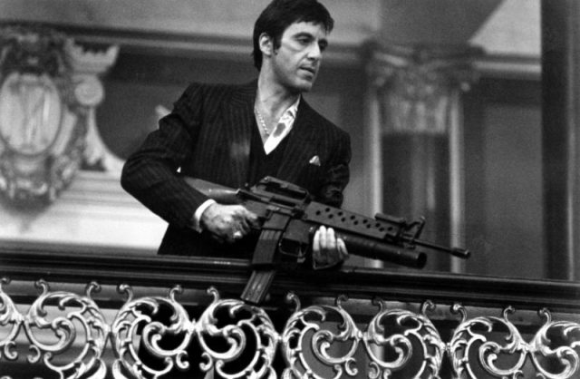 Actor Al Pacino stars in Scarface (1983). Photo by Michael Ochs Archives/Getty Images