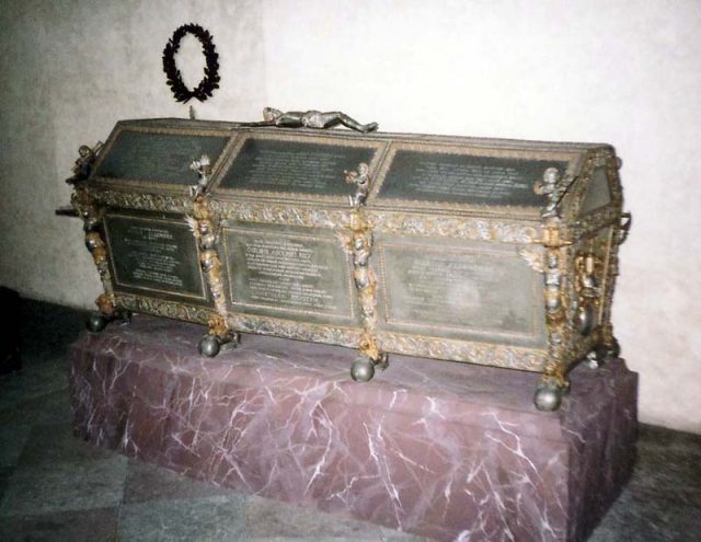 Maria Eleanor’s coffin at Riddarholm Church.