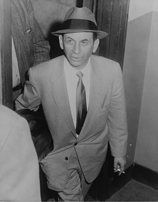 Meyer Lansky at 54 St. police station, New York City, being booked for vagrancy