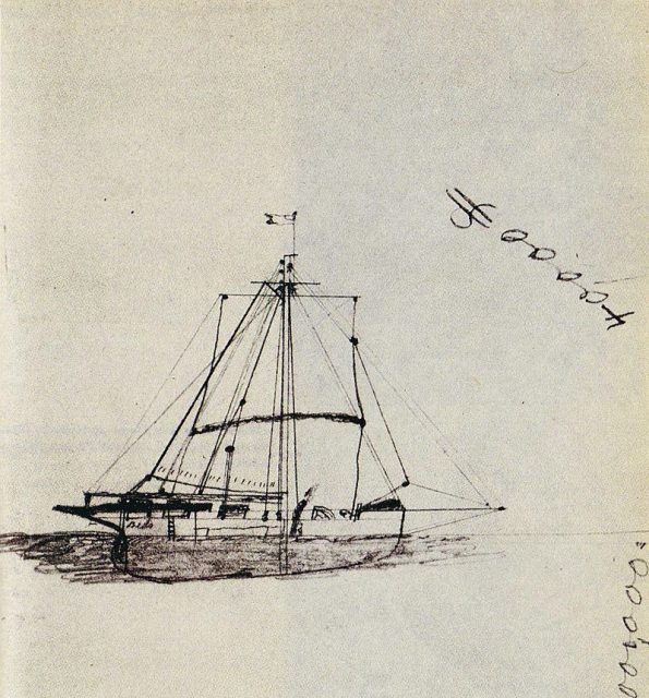 Sketch of the Mignonette by Tom Dudley.
