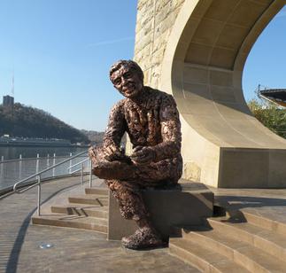 The Fred Rogers Memorial Statue in Pittsburgh, Pennsylvania.