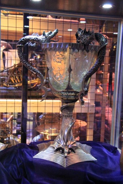 The Triwizard Trophy at the Warner Bros. Studio Tour of the Making of Harry Potter. Photo by Karen Roe CC BY 2.0