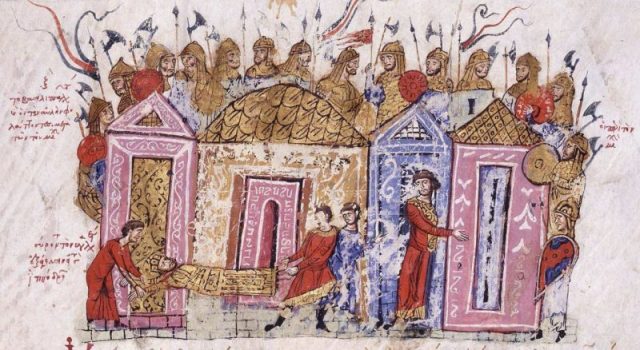 Varangian Guardsmen, an illumination from the Skylitzis Chronicle.