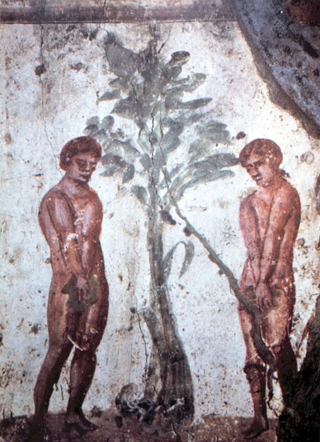 Early Christian depiction of Adam and Eve in the Catacombs of Marcellinus and Peter