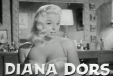 Cropped screenshot of Diana Dors from the trailer for the film I Married a Woman.