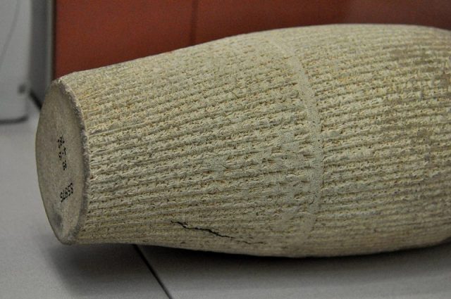 Detail of a terracotta cylinder of Nebuchadnezzar II, recording the building and reconstruction works at Babylon, 604–562 BC. From Babylon, Iraq, housed in the British Museum Osama Shukir Muhammed Amin FRCP(Glasg) CC BY-SA 4.0