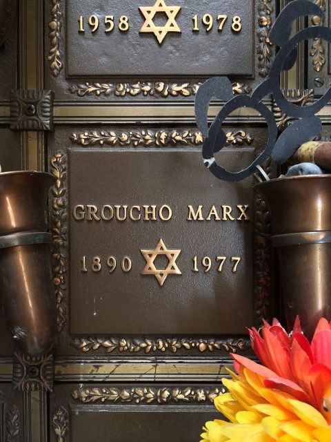 Niche of Groucho Marx at Eden Memorial Park. Photo by Arthur Dark CC BY-SA 4.0