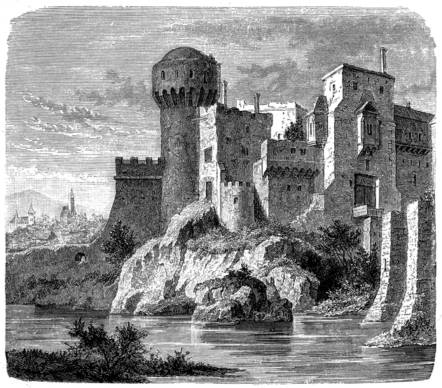 Illustration of a John Hunyadi, Hatzeg Castle, Hunedoara, Transylvania, Romania.