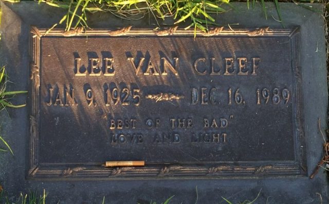 Grave of Lee Van Cleef, at Forest Lawn Hollywood Hills. Photo by Arthur Dark CC BY-SA 4.0