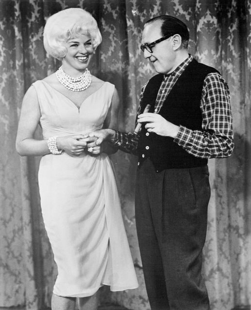 Photo of Jack Benny and Diana Dors from the Jack Benny Program where Dors was a guest star.