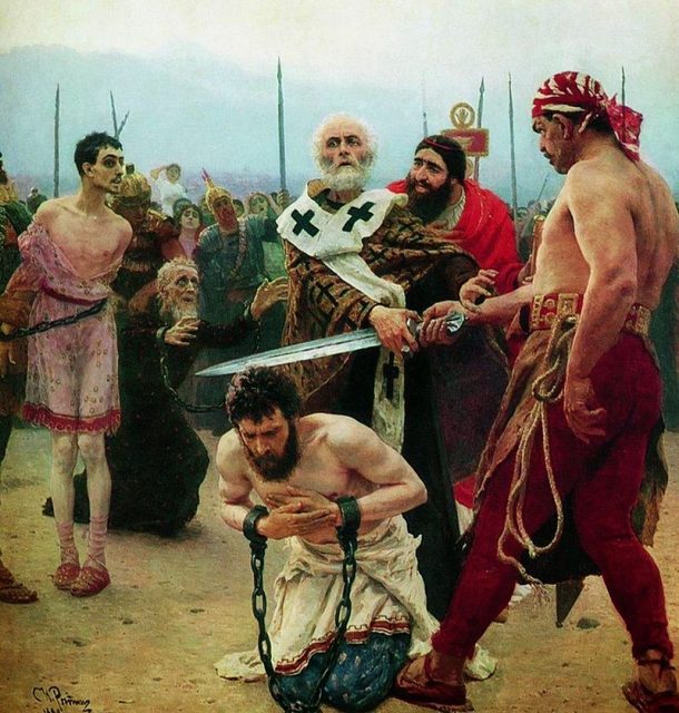 Saint Nicholas Saves Three Innocents from Death by Ilya Repin (1888).