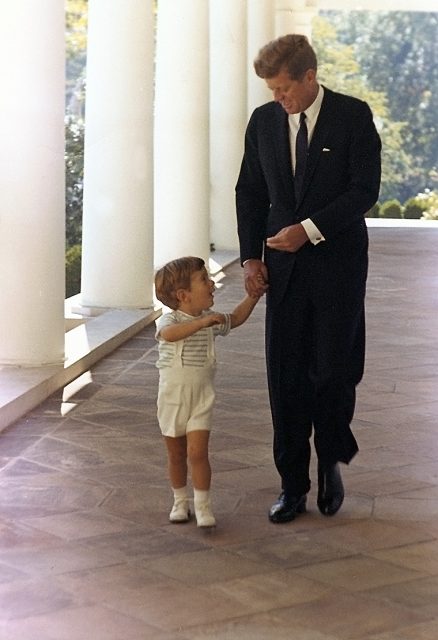 JFK Jr. with his father at the White House at age two.