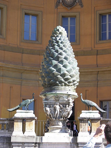 The pine cone statue at the Vatican. Photo by Wknight94 CC BY-SA 3.0