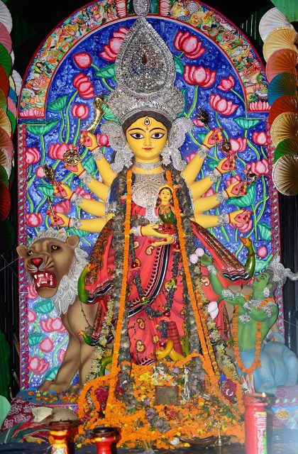 A Durga Puja being celebrated in Kolkata in 2016. Photo by Kinjal bose 78 CC BY-SA 4.0