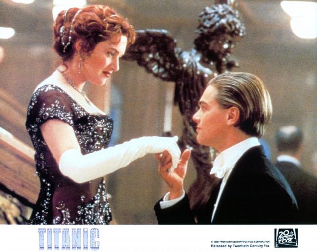 Kate Winslet offers her hand to Leonardo DiCaprio in a scene from the film ‘Titanic’, 1997. (Photo by 20th Century-Fox/Getty Images)