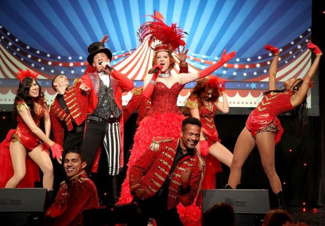 ‘Greatest Showman’ performers on stage during JDRF Los Angeles Chapter 2018 Imagine Gala at The Beverly Hilton Hotel on May 12, 2018 in Beverly Hills, California. Photo by Randy Shropshire/Getty Images for JDRF LA Chapter